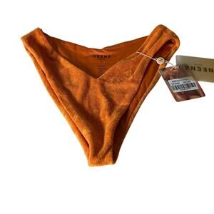 Neena  Swim Orange Terrycloth Bikini Bottoms size S NWT
